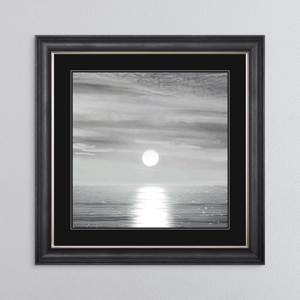 Sunlit Horizon with Black Mount Framed Wall Art