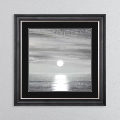 Sunlit Horizon with Black Mount Framed Wall Art