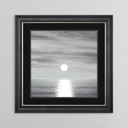 Sunlit Horizon with Black Mount Framed Wall Art