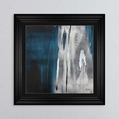 Teal Abstract No. 1 with Black Mount Framed Wall Art