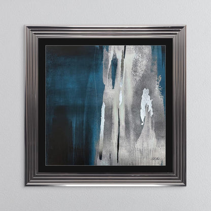Teal Abstract No. 1 with Black Mount Framed Wall Art