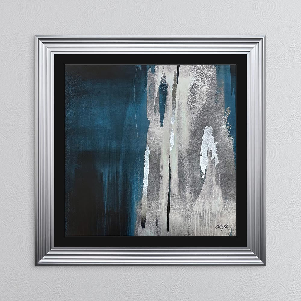 Teal Abstract No. 1 with Black Mount Framed Wall Art