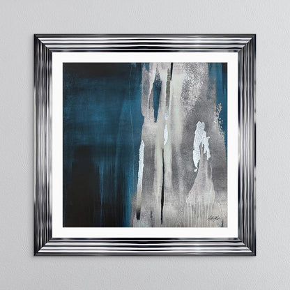 Teal Abstract No. 1 with White Mount Framed Wall Art