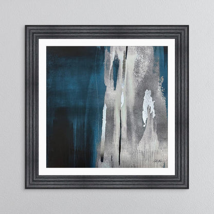 Teal Abstract No. 1 with White Mount Framed Wall Art