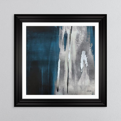 Teal Abstract No. 1 with White Mount Framed Wall Art