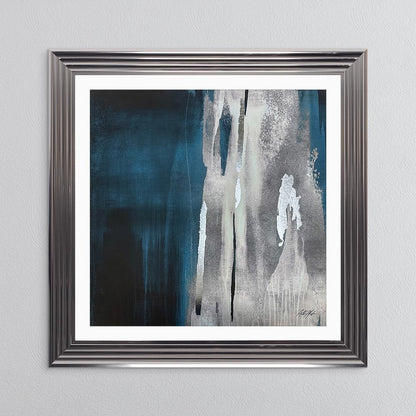 Teal Abstract No. 1 with White Mount Framed Wall Art