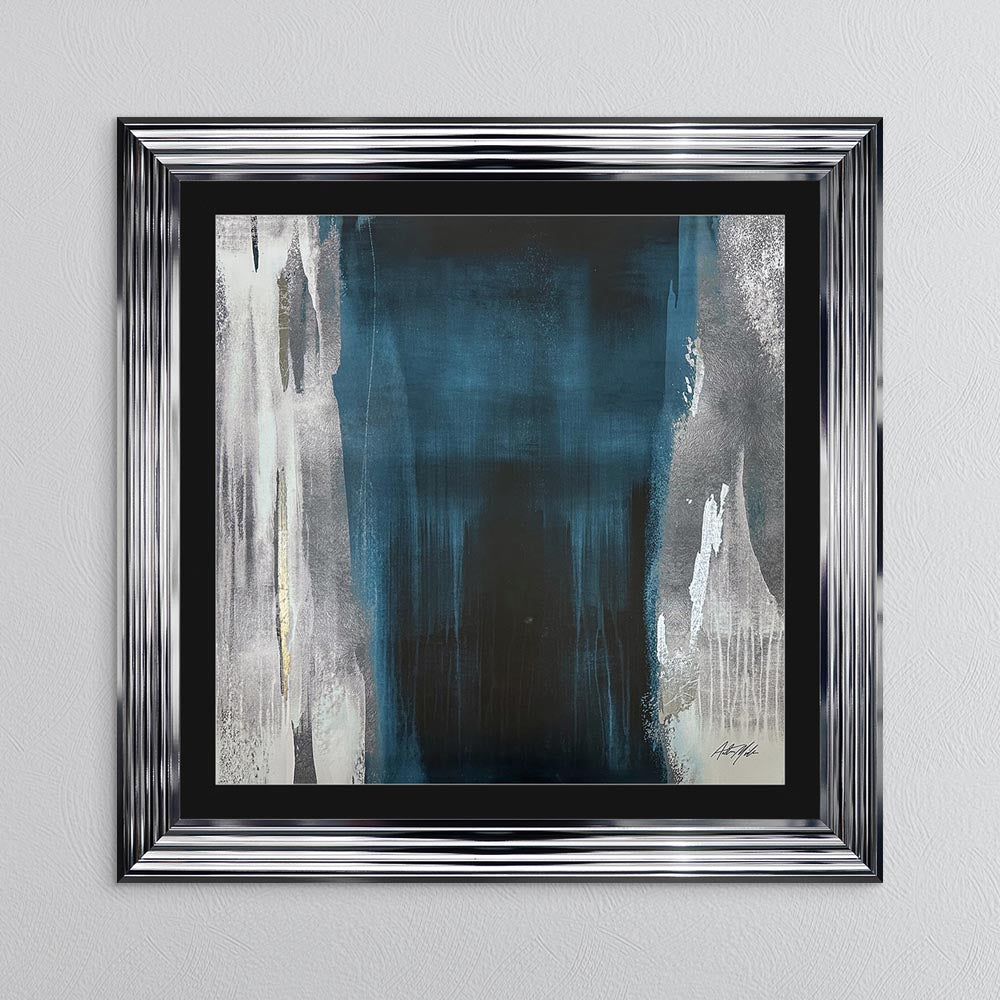 Teal Abstract No. 2 with Black Mount Framed Wall Art