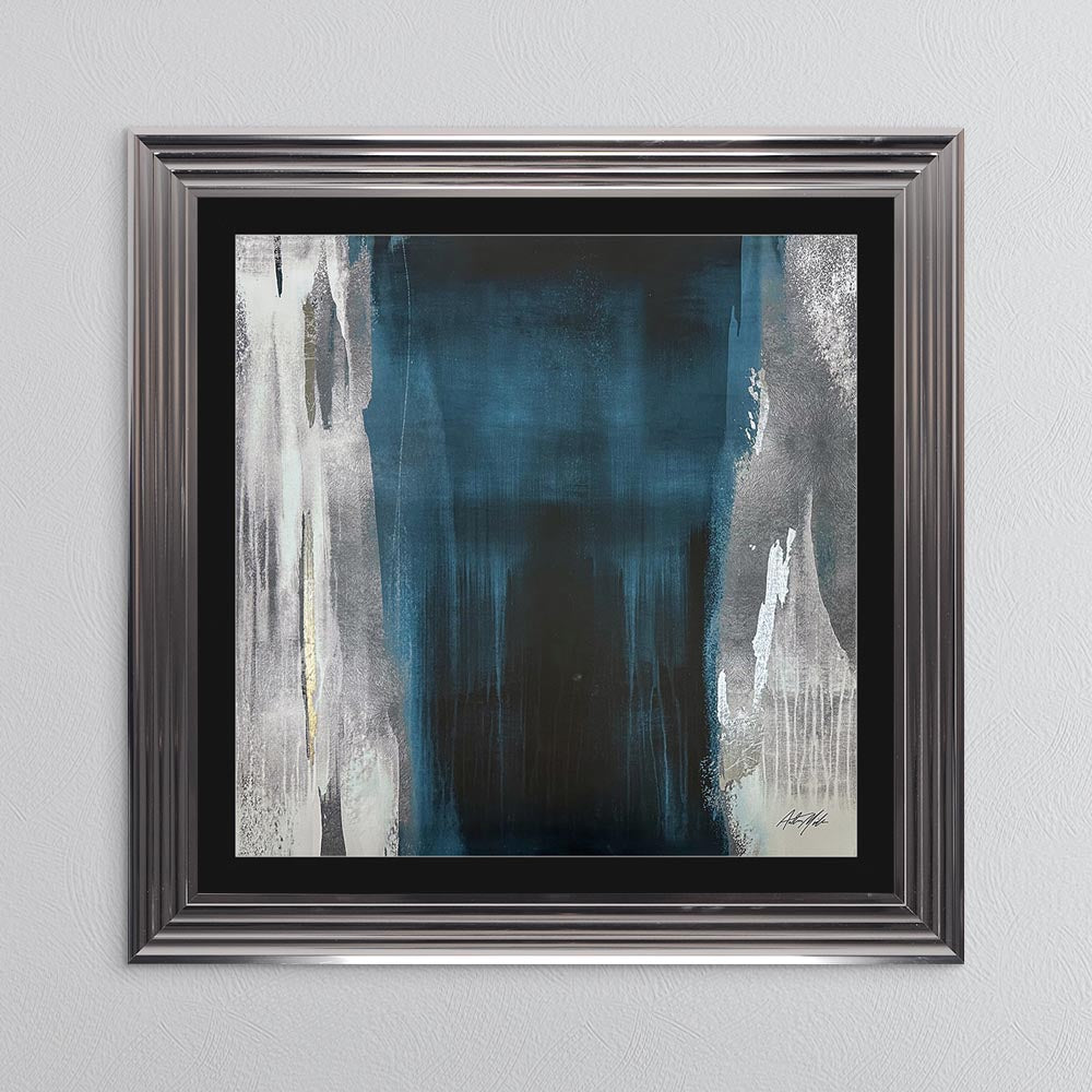 Teal Abstract No. 2 with Black Mount Framed Wall Art