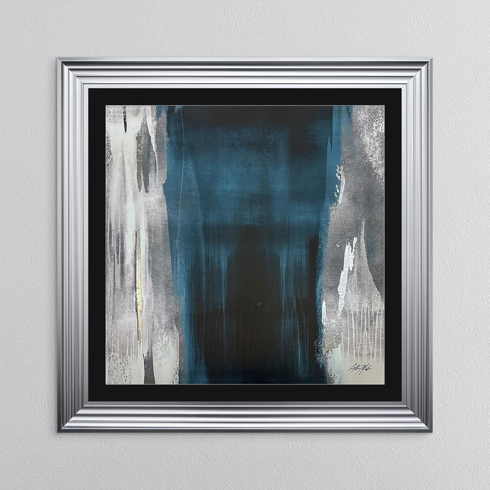 Teal Abstract No. 2 with Black Mount Framed Wall Art