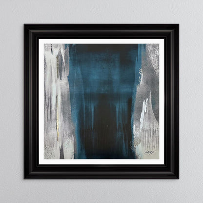Teal Abstract No. 2 with White Mount Framed Wall Art
