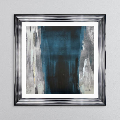 Teal Abstract No. 2 with White Mount Framed Wall Art