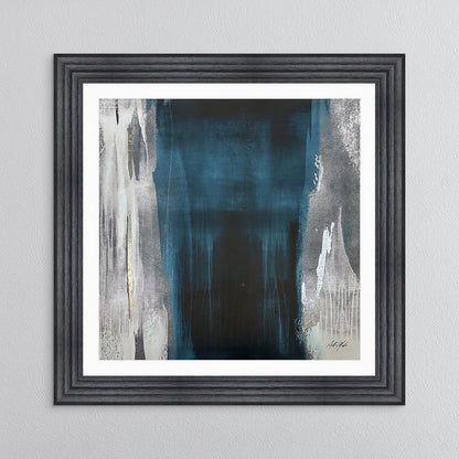 Teal Abstract No. 2 with White Mount Framed Wall Art