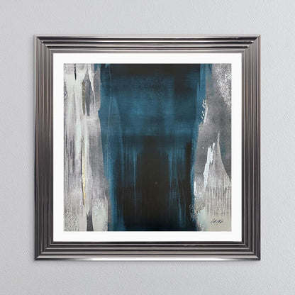 Teal Abstract No. 2 with White Mount Framed Wall Art