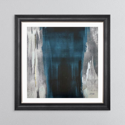 Teal Abstract No. 2 with White Mount Framed Wall Art