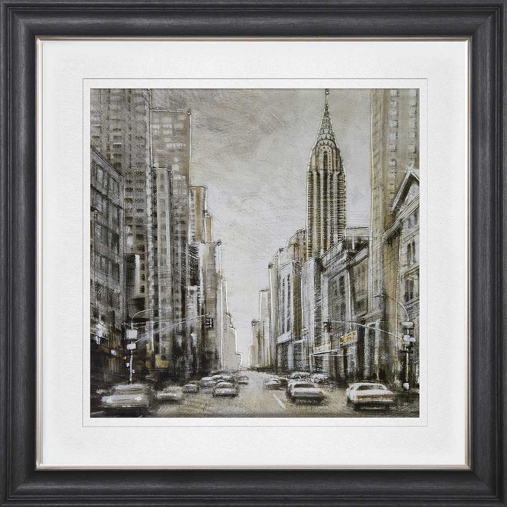 To The Chrysler Building with White Mount Framed Wall Art