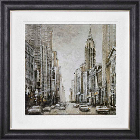 To The Chrysler Building with White Mount Framed Wall Art