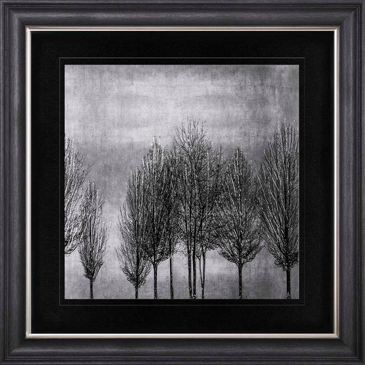 Trees On Silver 2 with Black Mount Framed Wall Art