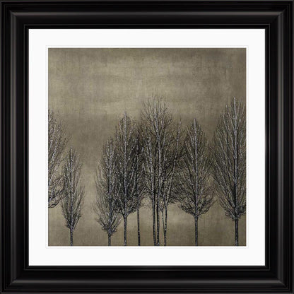 Trees On Gold 1 with White Mount Framed Wall Art