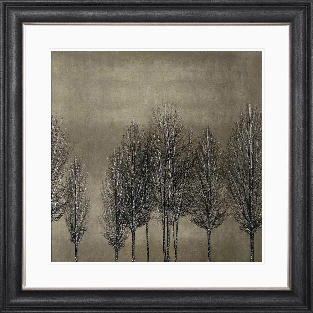 Trees On Gold 1 with White Mount Framed Wall Art
