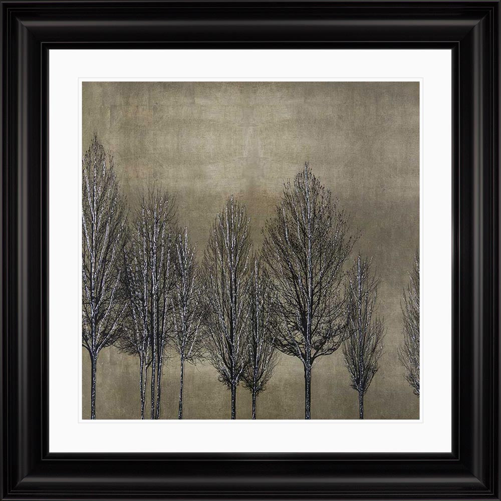 Trees On Gold 2 with White Mount Framed Wall Art