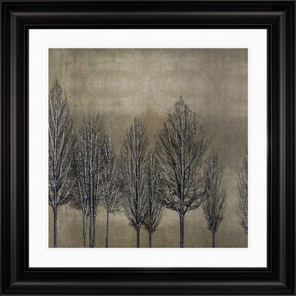 Trees On Gold 2 with White Mount Framed Wall Art