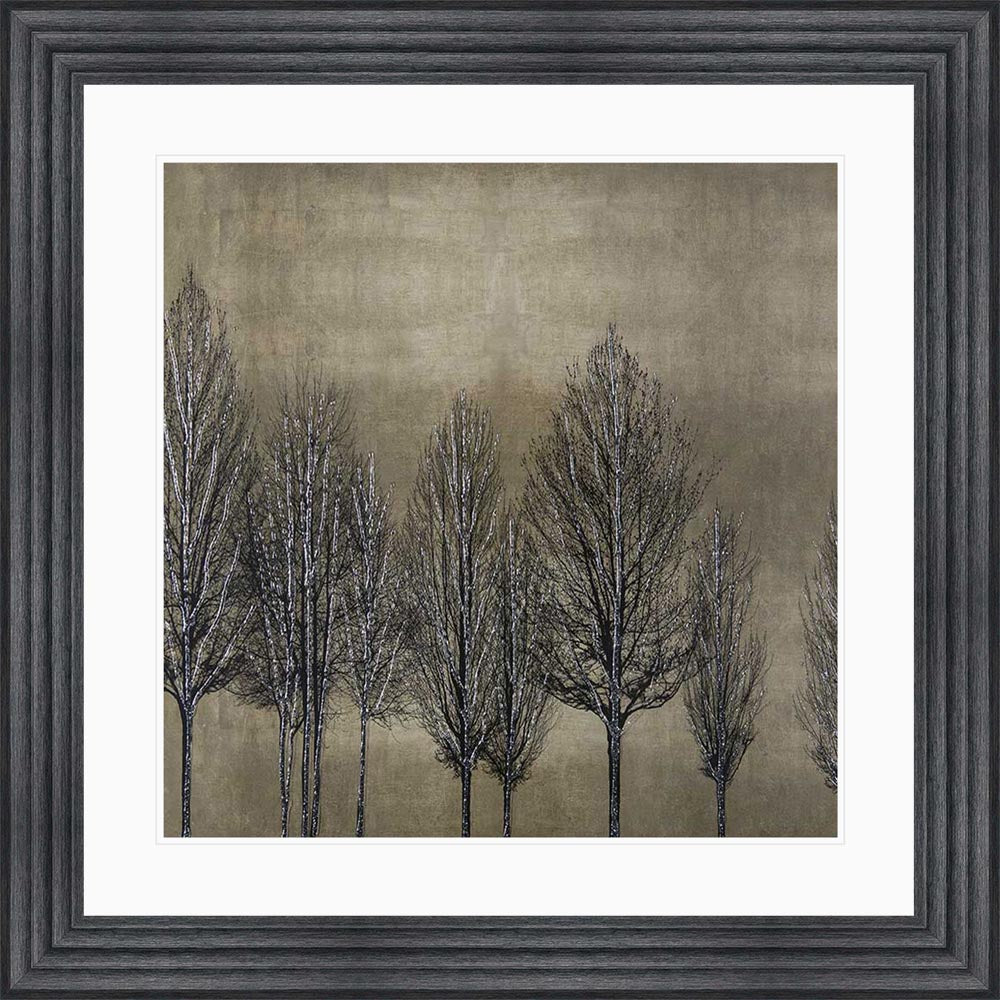 Trees On Gold 2 with White Mount Framed Wall Art