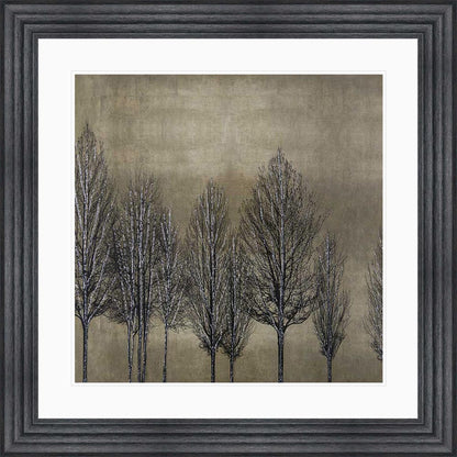 Trees On Gold 2 with White Mount Framed Wall Art