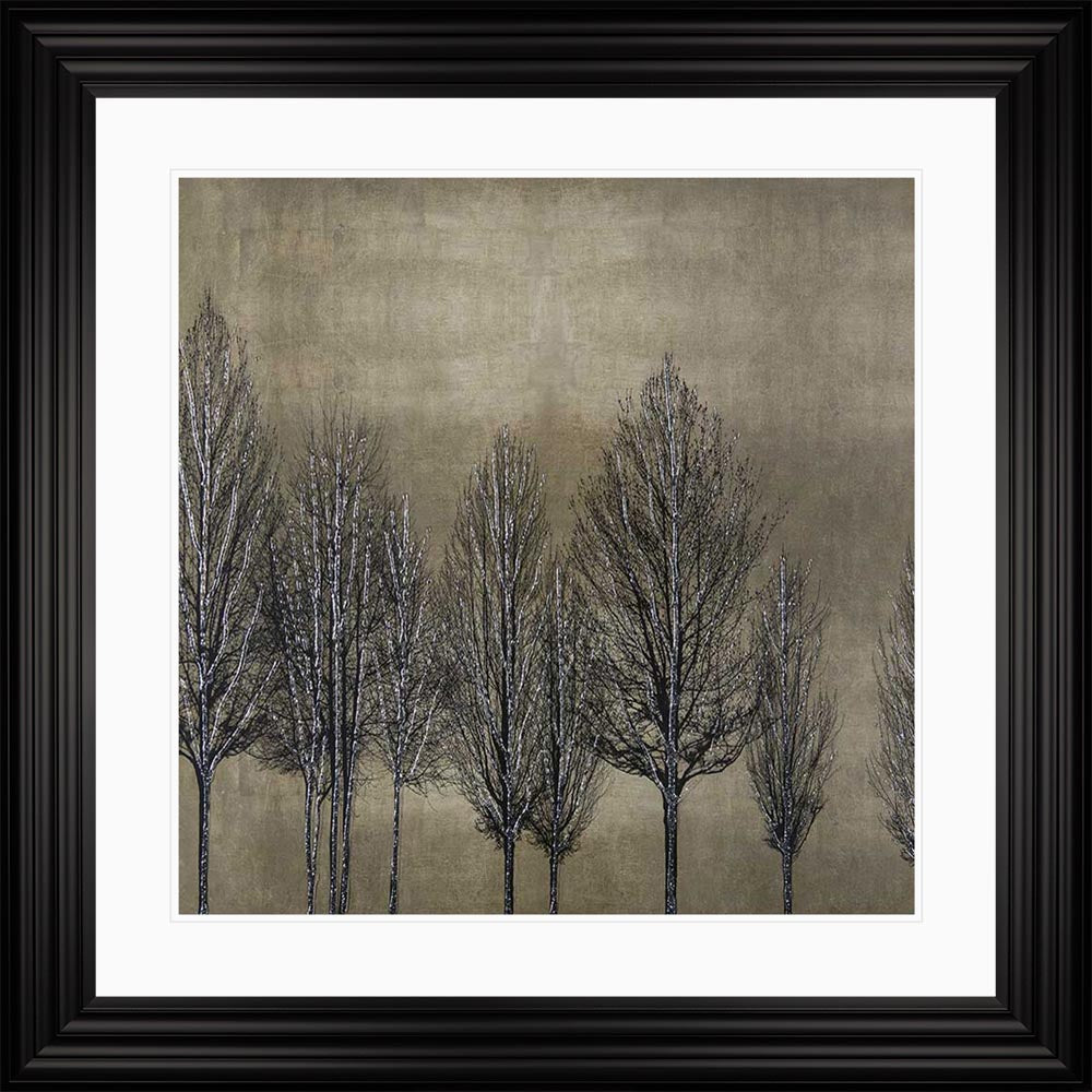 Trees On Gold 2 with White Mount Framed Wall Art