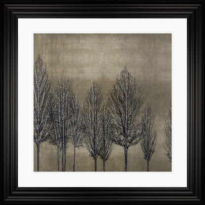 Trees On Gold 2 with White Mount Framed Wall Art