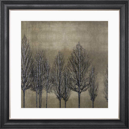 Trees On Gold 2 with White Mount Framed Wall Art
