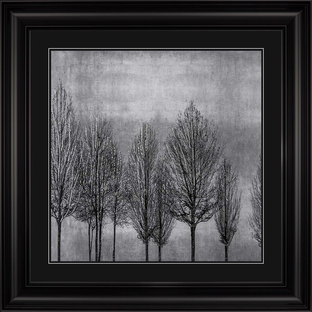 Trees On Silver 1 with Black Mount Framed Wall Art