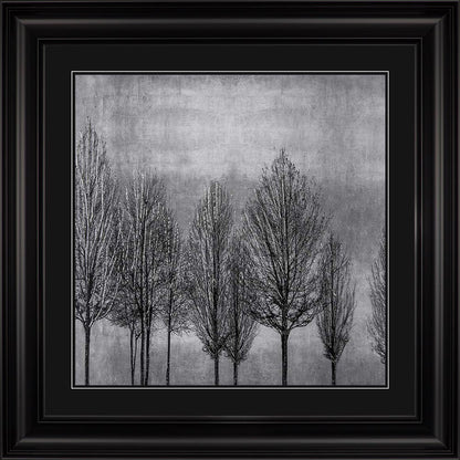 Trees On Silver 1 with Black Mount Framed Wall Art