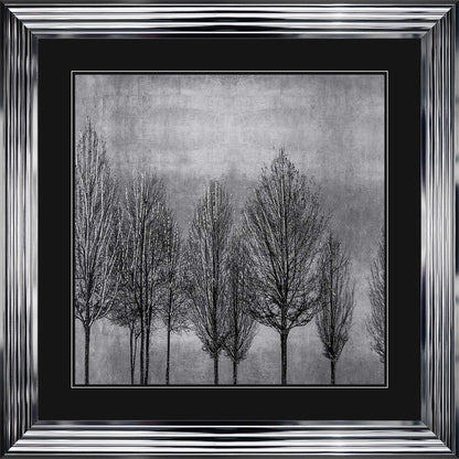 Trees On Silver 1 with Black Mount Framed Wall Art