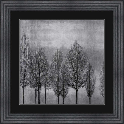 Trees On Silver 1 with Black Mount Framed Wall Art