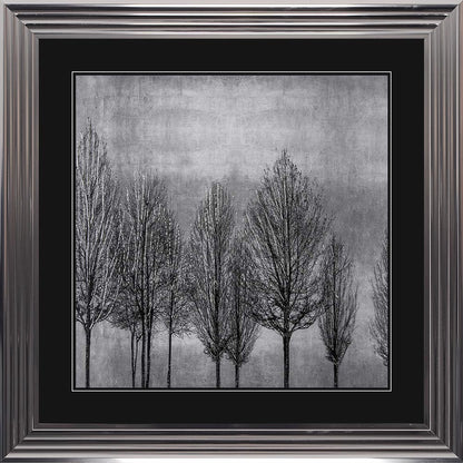Trees On Silver 1 with Black Mount Framed Wall Art