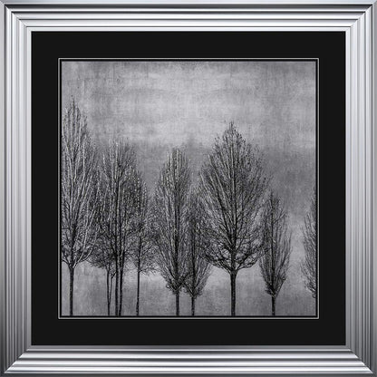 Trees On Silver 1 with Black Mount Framed Wall Art