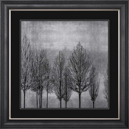 Trees On Silver 1 with Black Mount Framed Wall Art