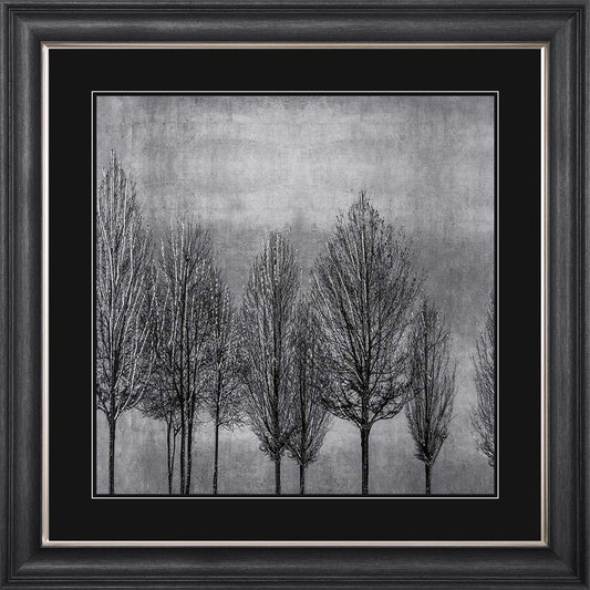 Trees On Silver 1 with Black Mount Framed Wall Art