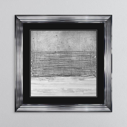White On Silver Horizon (Black Mount) with Black Mount Framed Wall Art
