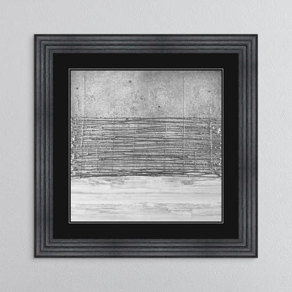 White On Silver Horizon (Black Mount) with Black Mount Framed Wall Art