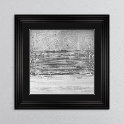 White On Silver Horizon (Black Mount) with Black Mount Framed Wall Art