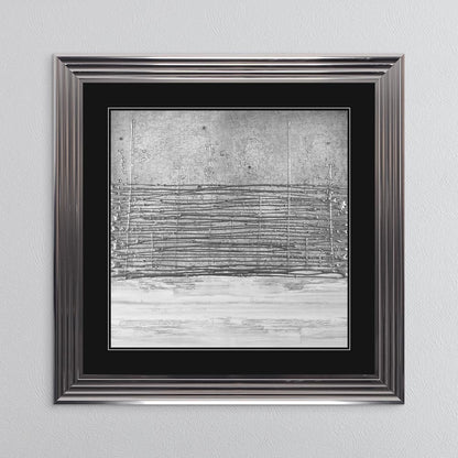 White On Silver Horizon (Black Mount) with Black Mount Framed Wall Art