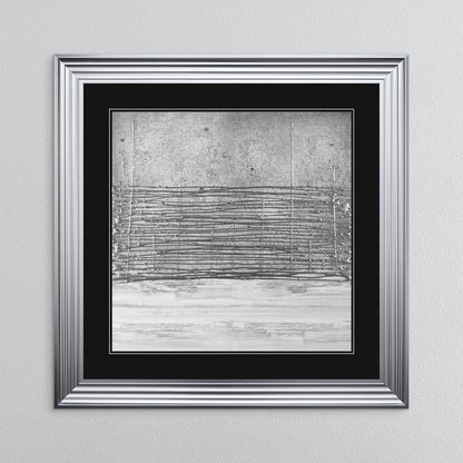 White On Silver Horizon (Black Mount) with Black Mount Framed Wall Art
