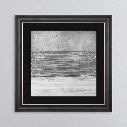 White On Silver Horizon (Black Mount) with Black Mount Framed Wall Art