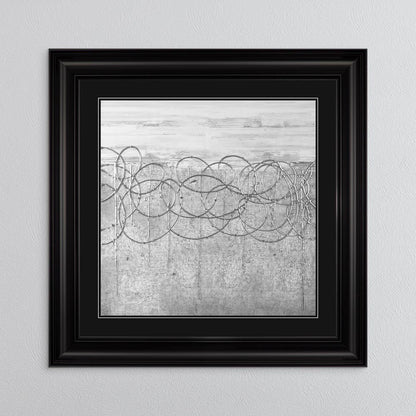 White On Silver Storm (Black Mount) with Black Mount Framed Wall Art