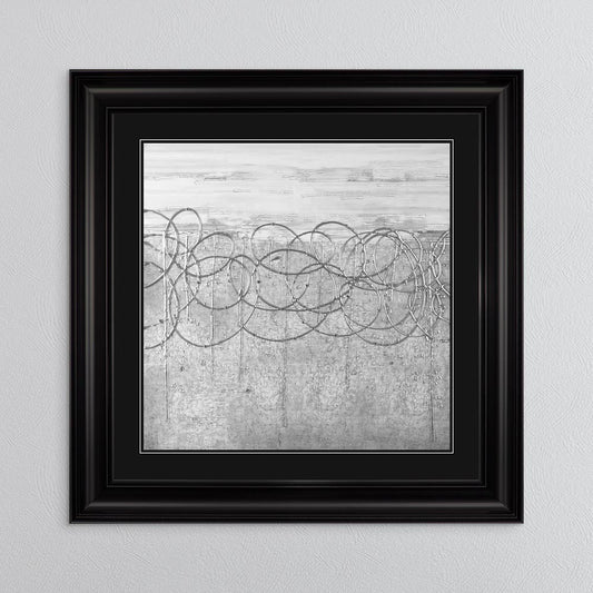White On Silver Storm (Black Mount) with Black Mount Framed Wall Art