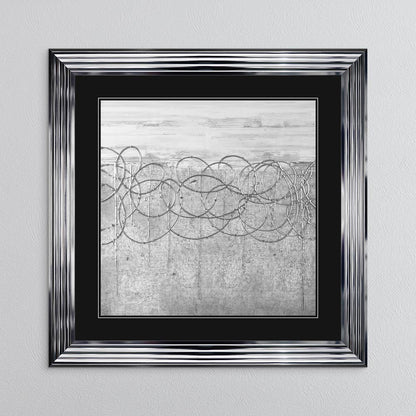 White On Silver Storm (Black Mount) with Black Mount Framed Wall Art