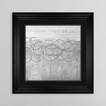 White On Silver Storm (Black Mount) with Black Mount Framed Wall Art