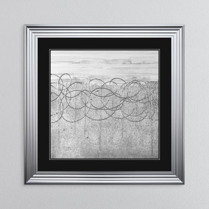 White On Silver Storm (Black Mount) with Black Mount Framed Wall Art