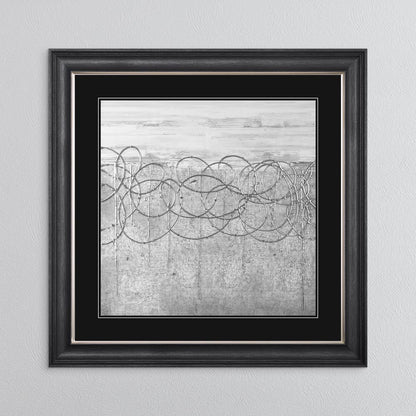 White On Silver Storm (Black Mount) with Black Mount Framed Wall Art